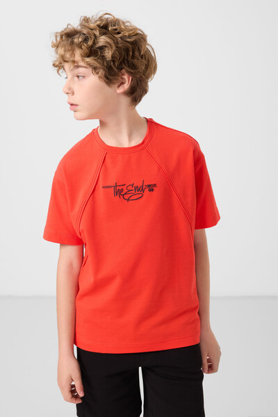 Tommylife Toptan Pamuklu Yumuşak Dokulu Oversize Fit Baskılı Erkek Çocuk T-Shirt 11285 Fiesta - Thumbnail