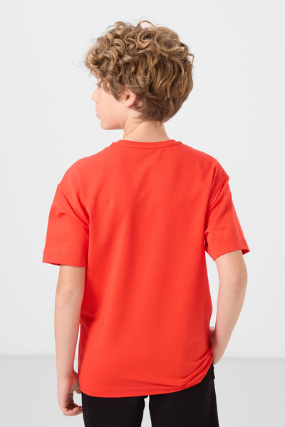 Tommylife Toptan Pamuklu Yumuşak Dokulu Oversize Fit Baskılı Erkek Çocuk T-Shirt 11285 Fiesta - Thumbnail