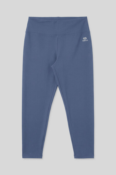 Tommylife Toptan Petrol Yüksek Bel Toparlayıcı Battal Büyük Beden Kadın Tayt - 94650 - Thumbnail