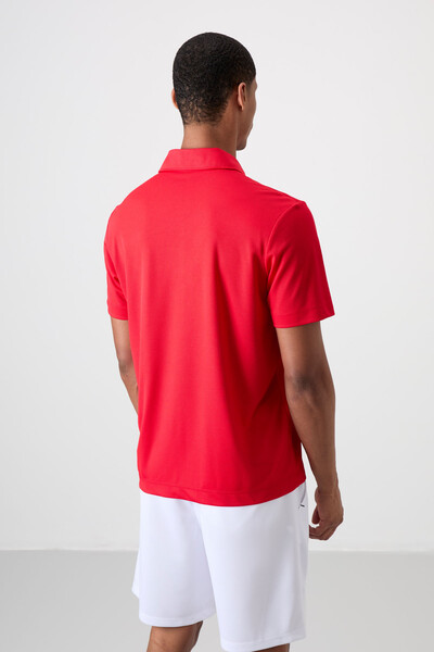 Tommylife Toptan Polo Yaka Standart Kalıp Aktif Spor Erkek T-Shirt 88393 Kırmızı - Thumbnail
