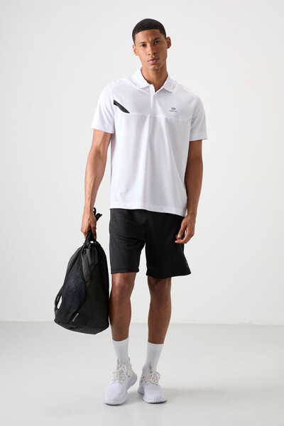 Tommylife Toptan Polo Yaka Standart Kalıp Aktif Spor Erkek T-Shirt 88402 Beyaz - Thumbnail