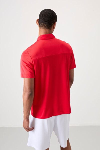 Tommylife Toptan Polo Yaka Standart Kalıp Aktif Spor Erkek T-Shirt 88402 Kırmızı - Thumbnail