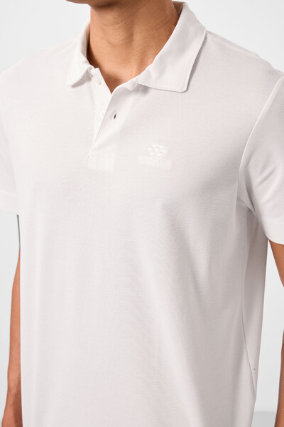 Tommylife Toptan Polo Yaka Standart Kalıp Basic Erkek T-Shirt 87748 Ekru - 3