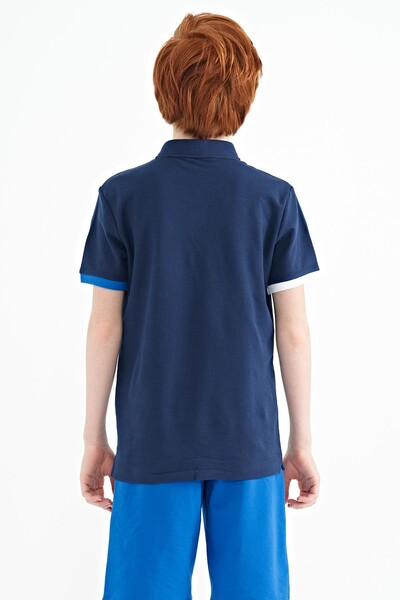 Tommylife Toptan Polo Yaka Standart Kalıp Erkek Çocuk T-Shirt 11083 İndigo - Thumbnail