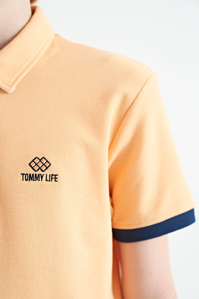 Tommylife Toptan Polo Yaka Standart Kalıp Erkek Çocuk T-Shirt 11083 Kavuniçi - Thumbnail