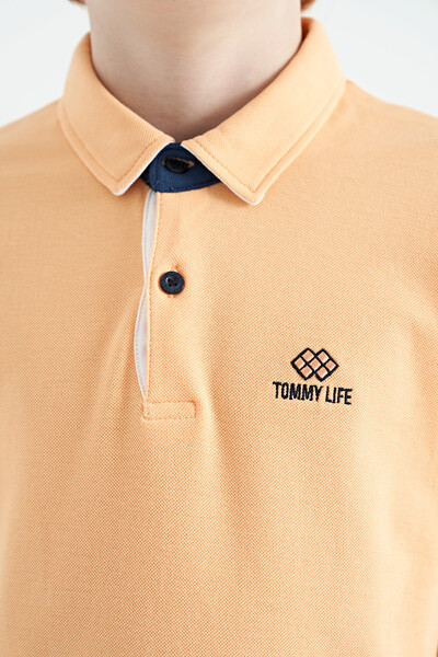 Tommylife Toptan Polo Yaka Standart Kalıp Erkek Çocuk T-Shirt 11083 Kavuniçi - Thumbnail