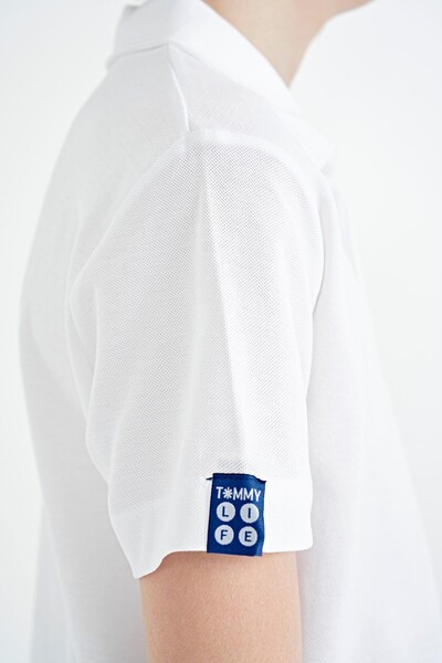 Tommylife Toptan Polo Yaka Standart Kalıp Erkek Çocuk T-Shirt 11084 Beyaz - Thumbnail