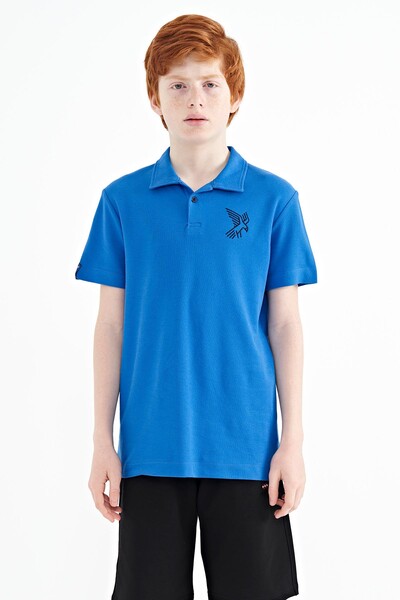 Tommylife Toptan Polo Yaka Standart Kalıp Erkek Çocuk T-Shirt 11084 Saks - Thumbnail