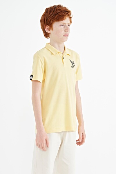 Tommylife Toptan Polo Yaka Standart Kalıp Erkek Çocuk T-Shirt 11084 Sarı - Thumbnail
