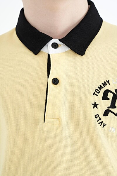 Tommylife Toptan Polo Yaka Standart Kalıp Erkek Çocuk T-Shirt 11086 Sarı - Thumbnail