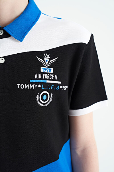 Tommylife Toptan Polo Yaka Standart Kalıp Erkek Çocuk T-Shirt 11088 Saks - Thumbnail