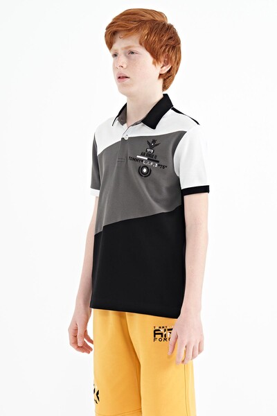 Tommylife Toptan Polo Yaka Standart Kalıp Erkek Çocuk T-Shirt 11088 Siyah - Thumbnail