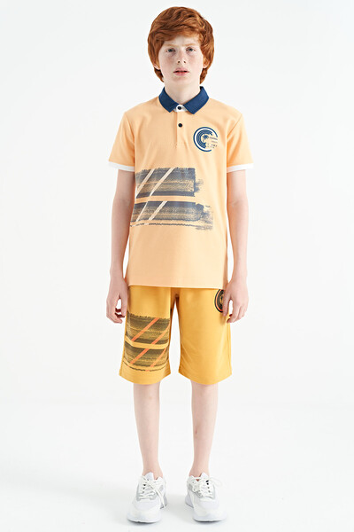 Tommylife Toptan Polo Yaka Standart Kalıp Erkek Çocuk T-Shirt 11094 Kavuniçi - Thumbnail