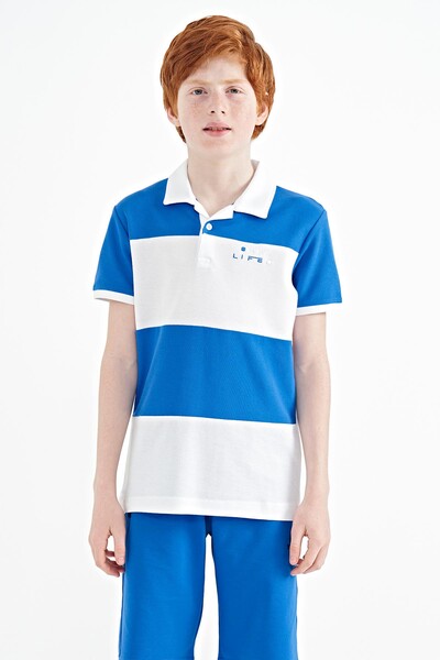 Tommylife Toptan Polo Yaka Standart Kalıp Erkek Çocuk T-Shirt 11095 Beyaz - Thumbnail