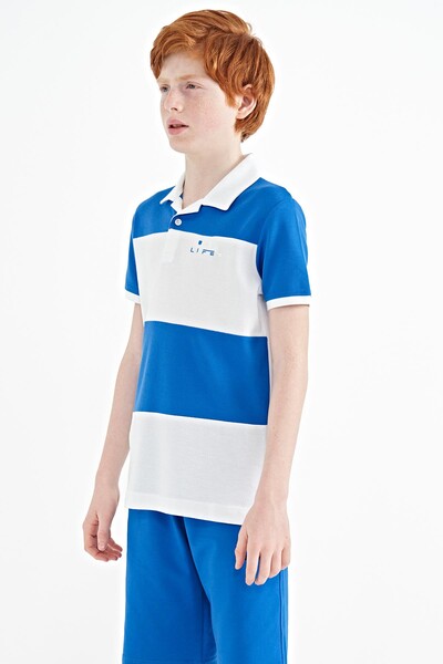 Tommylife Toptan Polo Yaka Standart Kalıp Erkek Çocuk T-Shirt 11095 Beyaz - Thumbnail