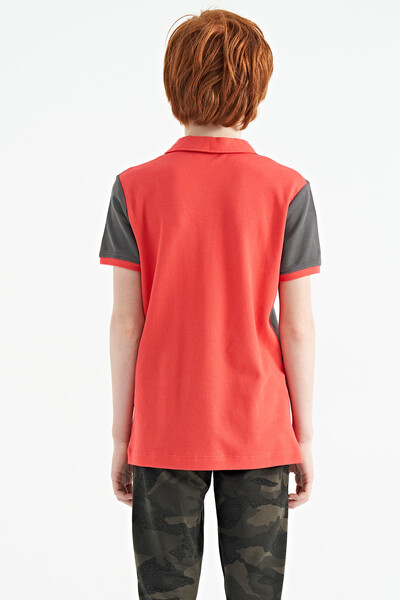 Tommylife Toptan Polo Yaka Standart Kalıp Erkek Çocuk T-Shirt 11095 Coral - Thumbnail