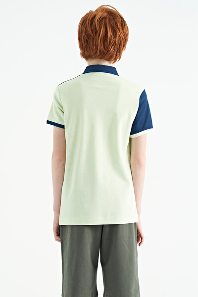 Tommylife Toptan Polo Yaka Standart Kalıp Erkek Çocuk T-Shirt 11108 Açık Yeşil - Thumbnail