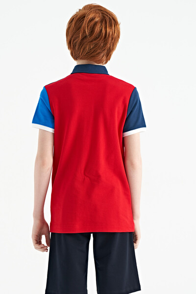 Tommylife Toptan Polo Yaka Standart Kalıp Erkek Çocuk T-Shirt 11109 Kırmızı - Thumbnail