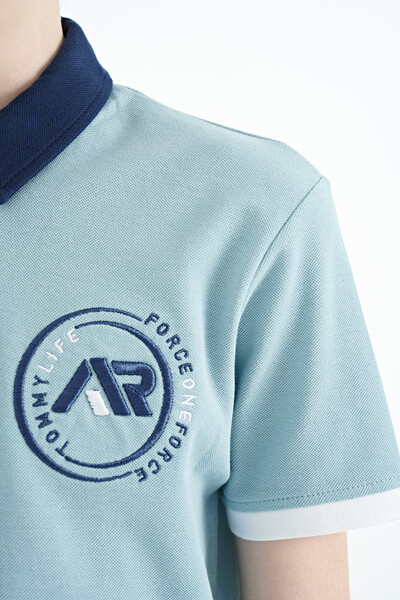Tommylife Toptan Polo Yaka Standart Kalıp Erkek Çocuk T-Shirt 11138 Açık Mavi - Thumbnail