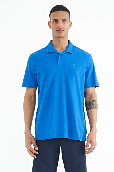 Tommylife Toptan Saks Polo Yaka Logo Nakışlı Standart Form Erkek T-Shirt - 88237 - Thumbnail