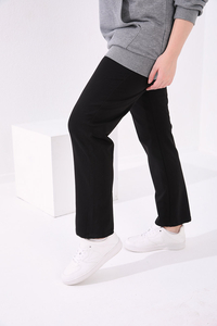 Tommylife Toptan Siyah Cepli Rahat Form Klasik Paça Kadın Büyük Beden Eşofman Alt - 94014 - 6