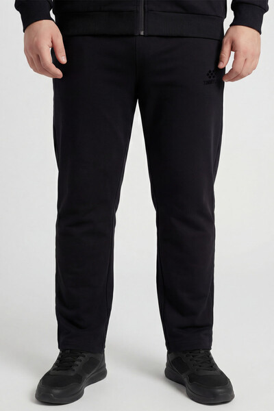 Tommylife Toptan Siyah Dik Yaka Klasik Paça Büyük Beden Erkek Eşofman Takım - 85176 - Thumbnail