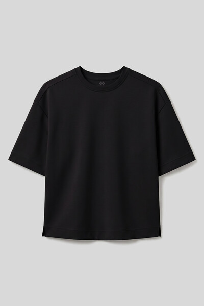 TOMMYLIFE - Tommylife Toptan Siyah O Yaka Kısa Kollu Basic T-Shirt - 97316