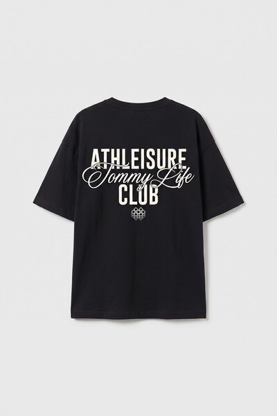 Tommylife Toptan Siyah Oversize Kısa Kollu Baskılı Kız Çocuk T-Shirt - 75175 - Thumbnail