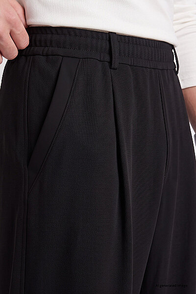 Tommylife Toptan Siyah Rahat Form Erkek Palazzo Pantolon - 82199 - 3