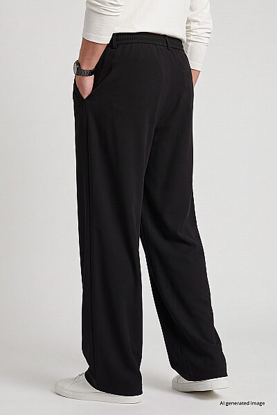 Tommylife Toptan Siyah Rahat Form Erkek Palazzo Pantolon - 82199 - 5