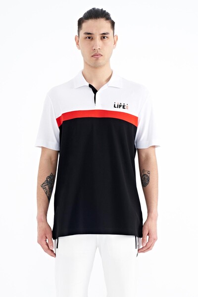 Tommylife Toptan Siyah Renk Geçişli Polo Yaka Standart Kalıp Erkek T-Shirt - 88238 - Thumbnail