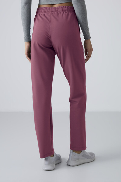 Tommylife Toptan Soft Vişne Yüksek Bel Cepli Rahat Form Klasik Paça Kadın Eşofman Alt - 94584 - Thumbnail