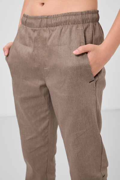 Tommylife Toptan Standart Fit Dokuma Hafif Esnek Chino Erkek Çocuk Pantolon 11272 Camel - Thumbnail