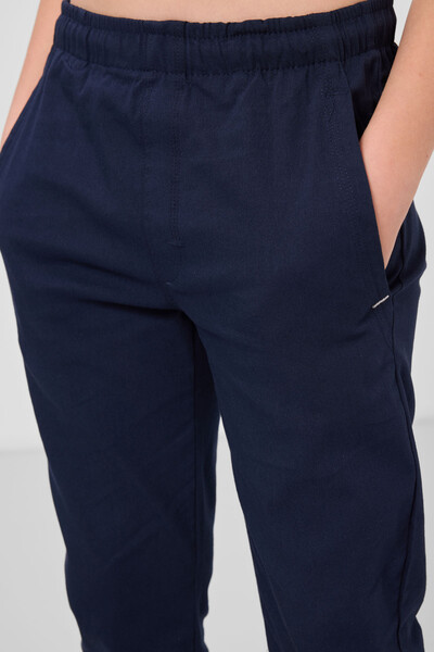 Tommylife Toptan Standart Fit Dokuma Hafif Esnek Chino Erkek Çocuk Pantolon 11272 Lacivert - Thumbnail