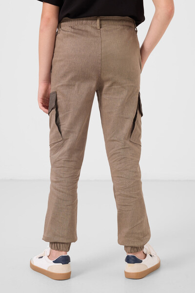 Tommylife Toptan Standart Fit Dokuma Hafif Esnek Chino Erkek Çocuk Pantolon 11271 Camel - Thumbnail