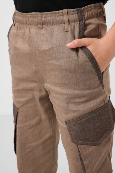 Tommylife Toptan Standart Fit Dokuma Hafif Esnek Chino Erkek Çocuk Pantolon 11271 Camel - Thumbnail