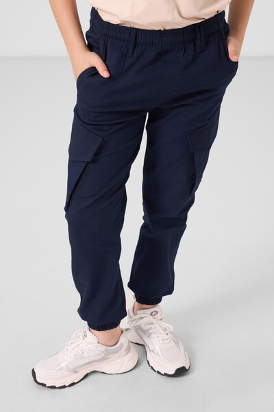Tommylife Toptan Standart Fit Dokuma Hafif Esnek Chino Erkek Çocuk Pantolon 11271 Lacivert - Thumbnail