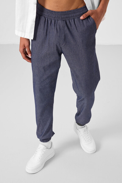 Tommylife Toptan Standart Fit Dokuma Hafif Esnek Chino Erkek Pantolon 82176 Kot Lacivert - Thumbnail