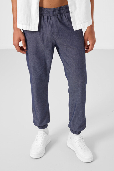Tommylife Toptan Standart Fit Dokuma Hafif Esnek Chino Erkek Pantolon 82176 Kot Lacivert - Thumbnail