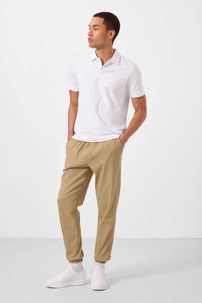 Tommylife Toptan Standart Fit Dokuma Hafif Esnek Chino Erkek Pantolon 82176 Koyu Bej - Thumbnail