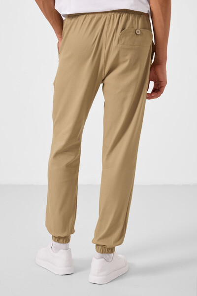 Tommylife Toptan Standart Fit Dokuma Hafif Esnek Chino Erkek Pantolon 82176 Koyu Bej - Thumbnail