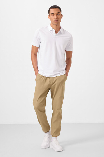 Tommylife Toptan Standart Fit Dokuma Hafif Esnek Chino Erkek Pantolon 82176 Koyu Bej - Thumbnail