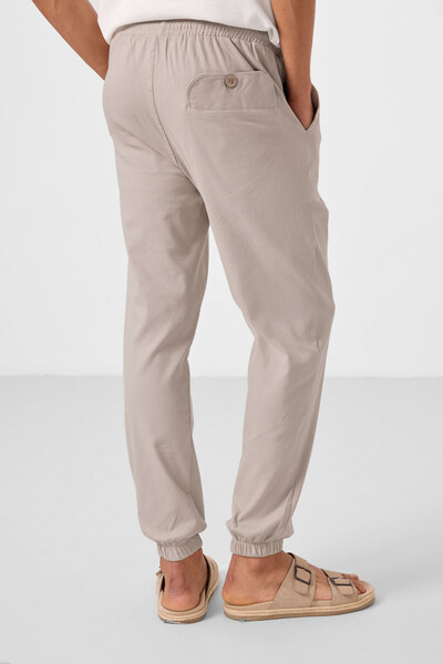 Tommylife Toptan Standart Fit Dokuma Hafif Esnek Chino Erkek Pantolon 82176 Taş - Thumbnail