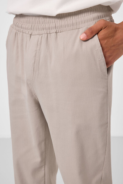 Tommylife Toptan Standart Fit Dokuma Hafif Esnek Chino Erkek Pantolon 82176 Taş - Thumbnail