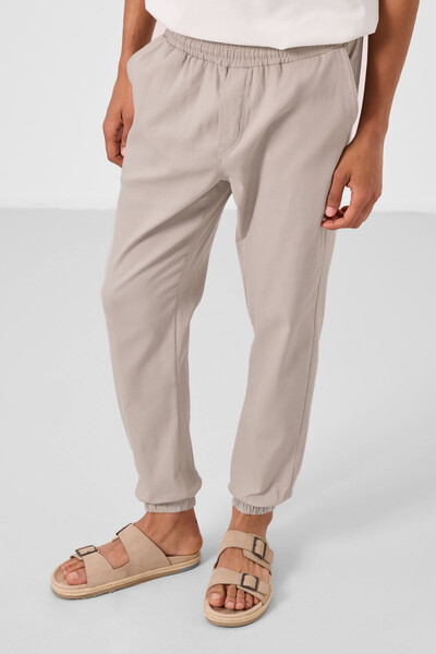 Tommylife Toptan Standart Fit Dokuma Hafif Esnek Chino Erkek Pantolon 82176 Taş - Thumbnail