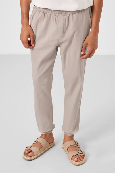 Tommylife Toptan Standart Fit Dokuma Hafif Esnek Chino Erkek Pantolon 82176 Taş - Thumbnail