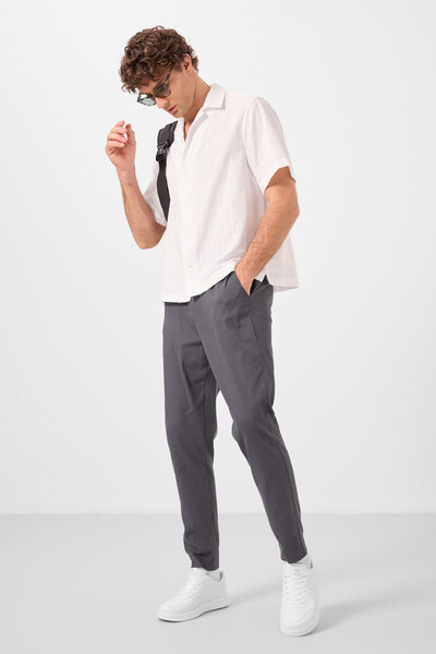 Tommylife Toptan Standart Fit Dokuma Hafif Esnek Chino Erkek Pantolon 82177 Antrasit - Thumbnail