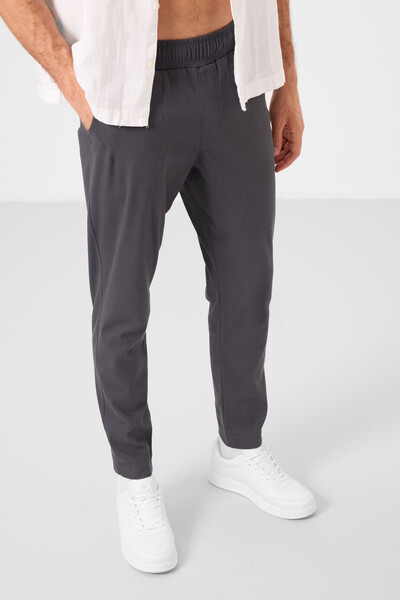 Tommylife Toptan Standart Fit Dokuma Hafif Esnek Chino Erkek Pantolon 82177 Antrasit - Thumbnail