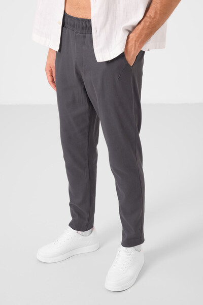 Tommylife Toptan Standart Fit Dokuma Hafif Esnek Chino Erkek Pantolon 82177 Antrasit - Thumbnail