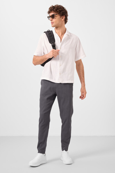 Tommylife Toptan Standart Fit Dokuma Hafif Esnek Chino Erkek Pantolon 82177 Antrasit - Thumbnail
